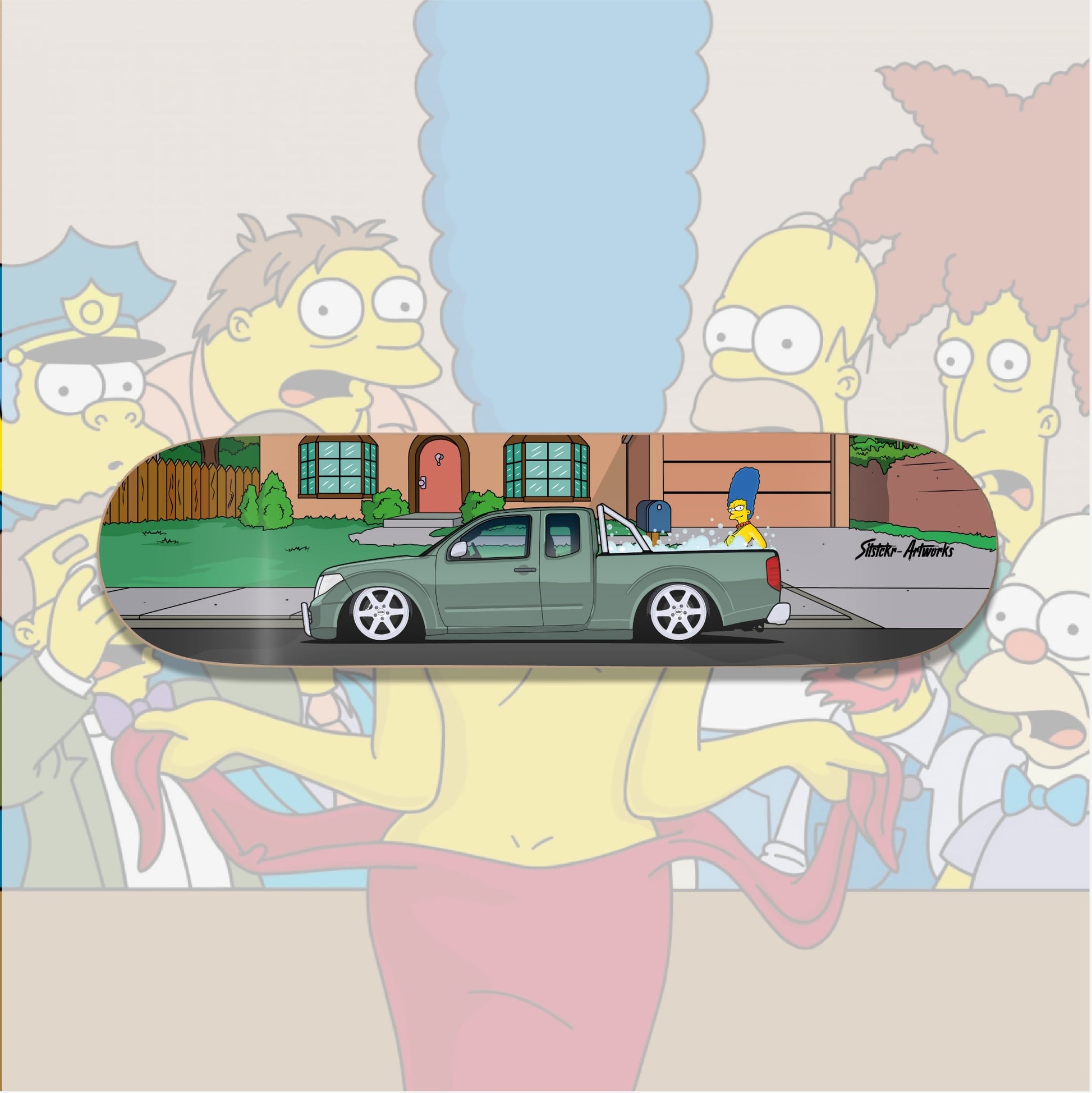 Nissan Navara Poolparty / Skateboard Deck Wanddeko Street Art