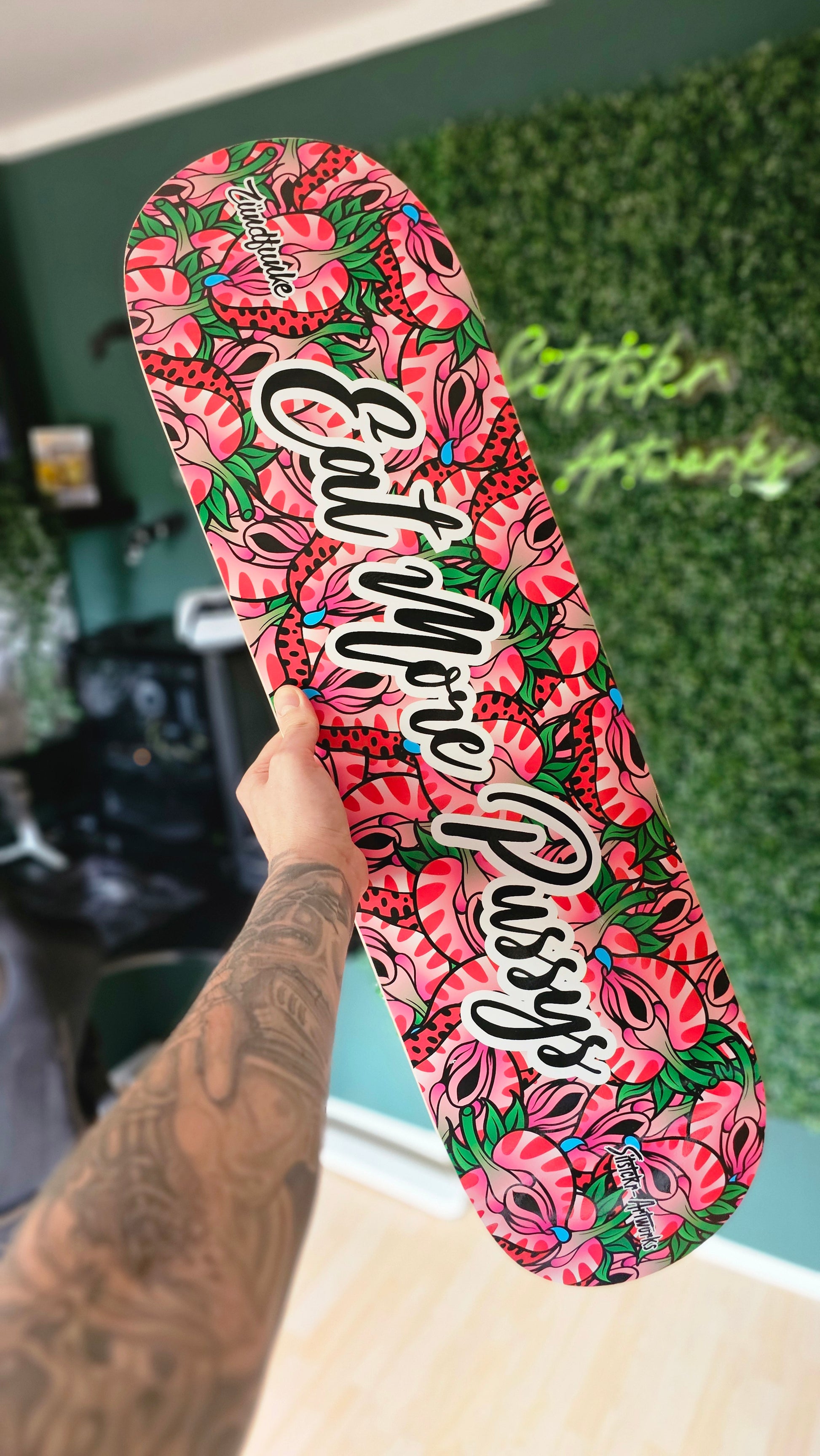 Erdbeere Zündfunke / Skateboard ZF Skateboard Deck Street Art Wanddeko