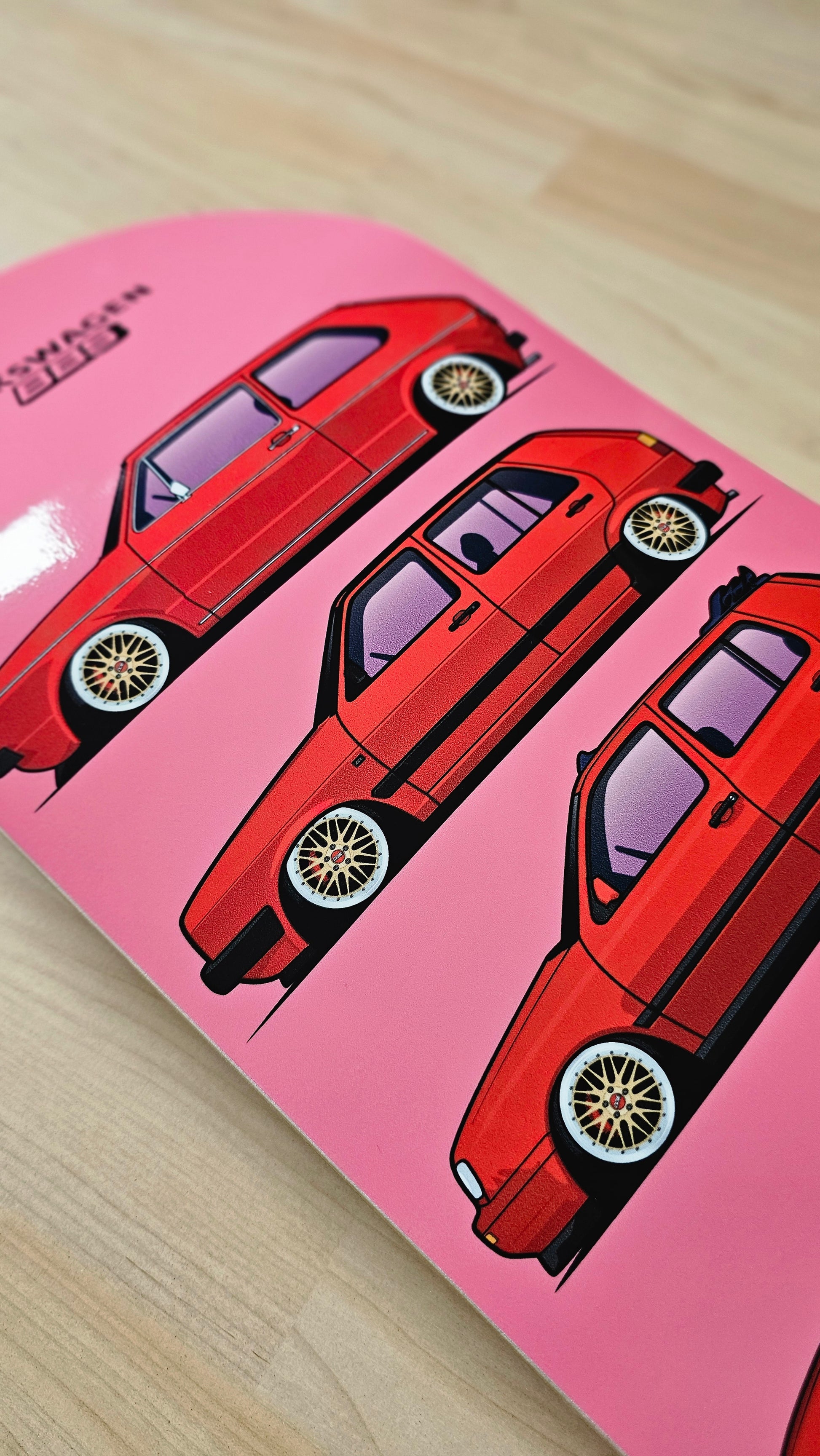 VW Golf Evolution BBS Edition / Skateboard Deck Street Art Wanddeko
